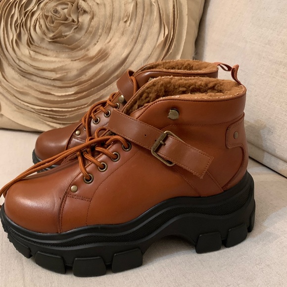 Jeffrey Campbell Accel Chunky Boots Faux Fur 8 - Picture 2 of 12